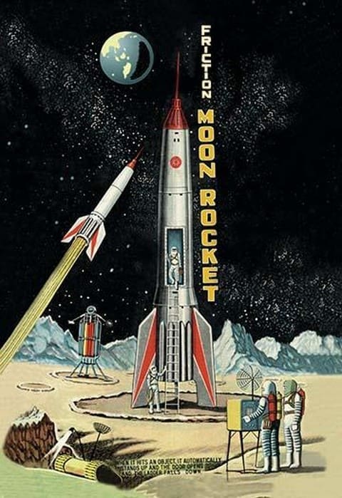 Friction Moon Rocket - Art Print