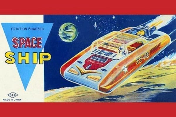 Friction Powered Space Ship SS-18 - Art Print