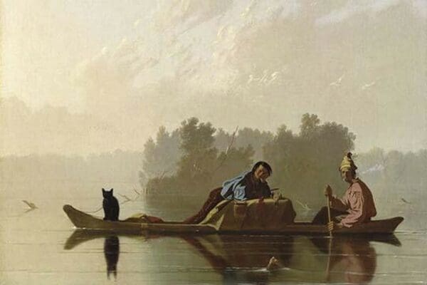 Fur Traders Descending the Missouri by George Caleb Bingham - Art Print