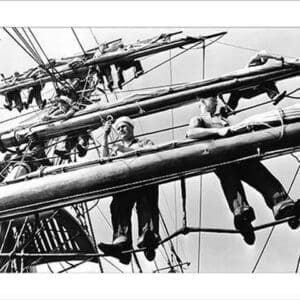 Furling Sails on the 'Joseph Conrad' - Art Print