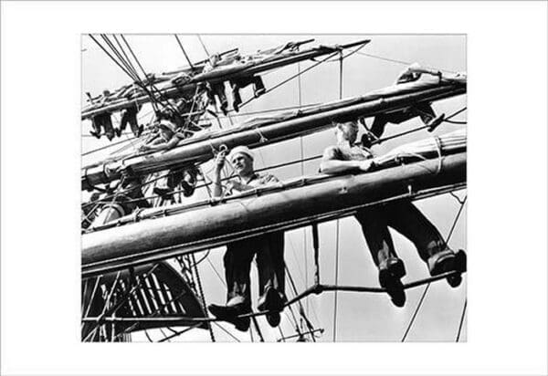 Furling Sails on the 'Joseph Conrad' - Art Print