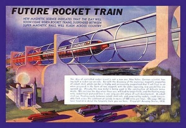 Future Rocket Train by H.W. McCaulley - Art Print