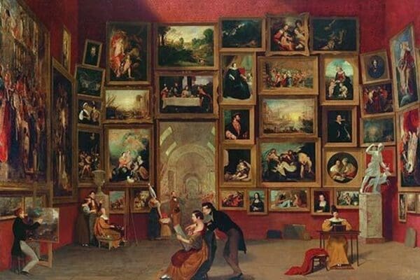 Gallery of the Louvre by Samuel F.B. Morse - Art Print