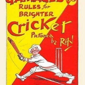 Gamages Rules for Brighter Cricket by RIP - Art Print