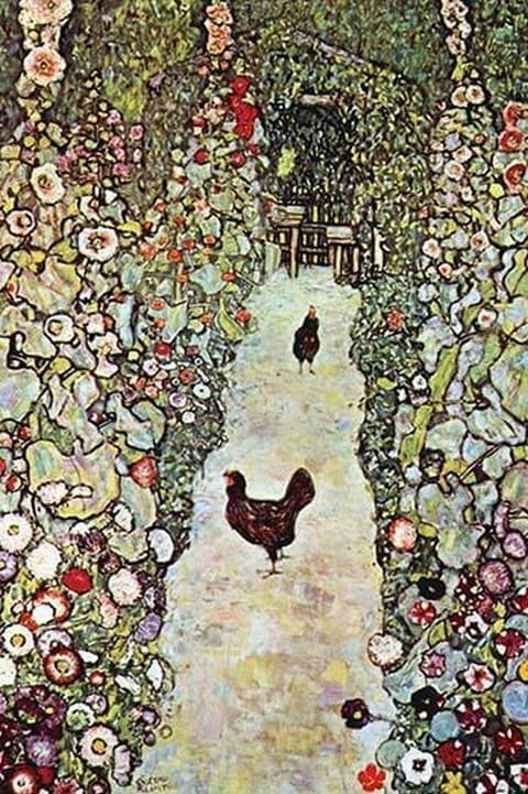 Garden Path with Chickens by Gustav Klimt - Art Print