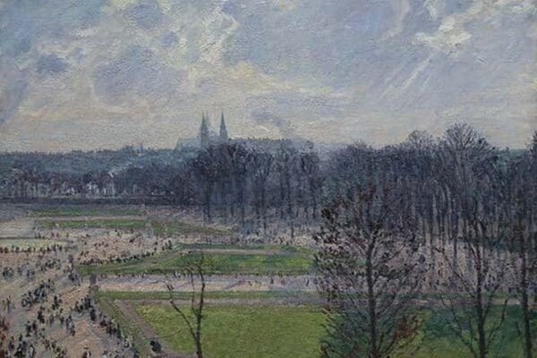 Garden of the Tuileries in a winter morning by Camille Pissarro - Art Print