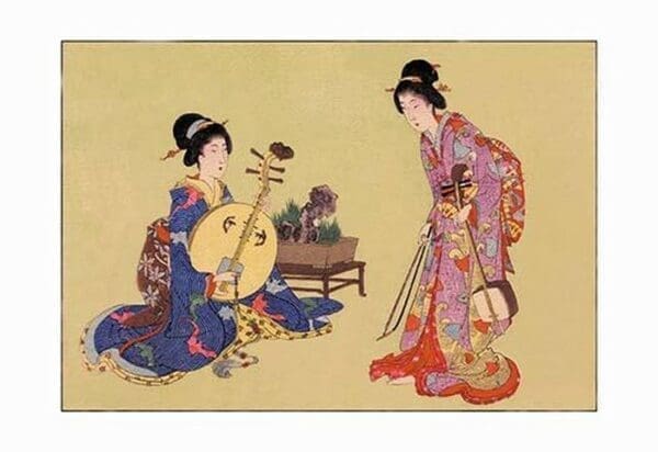 Geisha Musicians - Art Print