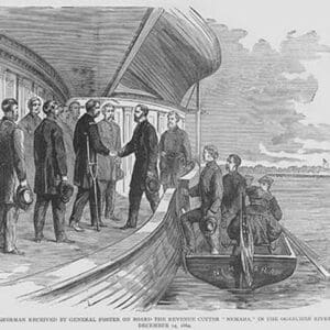 General Sherman Received by General Foster on Revenue Cutter 'Nehama' by Frank Leslie - Art Print