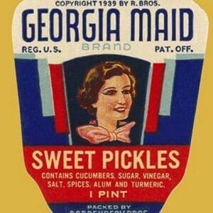 Georgia Maid Sweet Pickles - Art Print