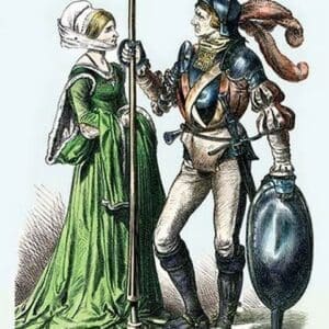 German Costume: Noble Woman and German Knight II - Art Print