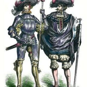 German Costumes: Captain and Lieutenant - Art Print