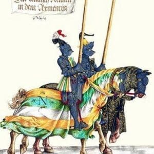 German Knights in Horseback in Procession by H. Burkmair 1 - Art Print