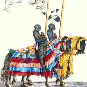 German Knights in Horseback in Procession by H. Burkmair 4 - Art Print