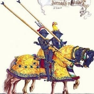 German Knights in Horseback in Procession by H. Burkmair #9 - Art Print