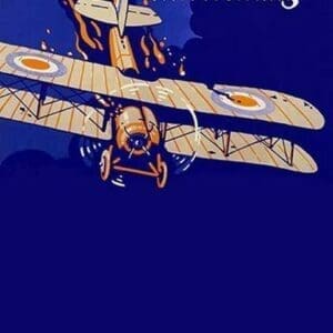 German War Poster of burning British Plane - Art Print