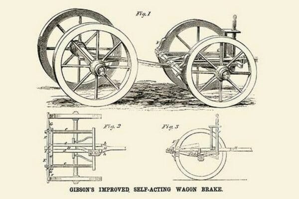 Gibson's Improved Self-Acting Wagon Brake - Art Print