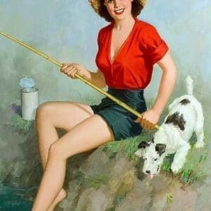 Girl Fishing by Walt Otto - Art Print