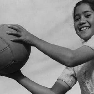 Girl and volley ball by Ansel Adams #2 - Art Print