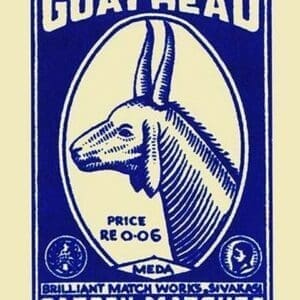 Goat Head Safety Matches Label - Art Print