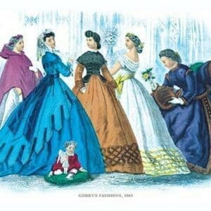 Godey's Fashions for February 1865 - Art Print