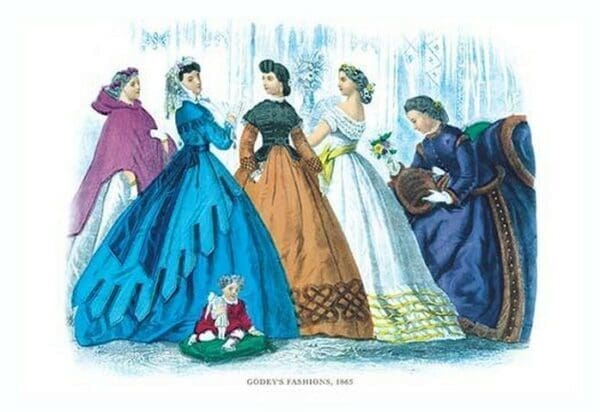 Godey's Fashions for February 1865 - Art Print