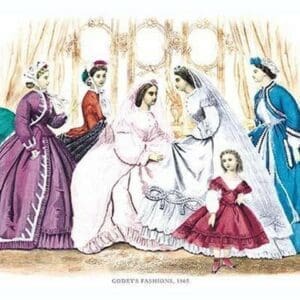 Godey's Fashions for January 1865 - Art Print