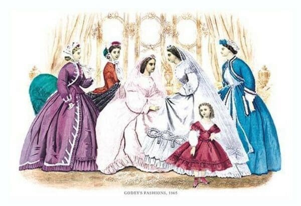 Godey's Fashions for January 1865 - Art Print