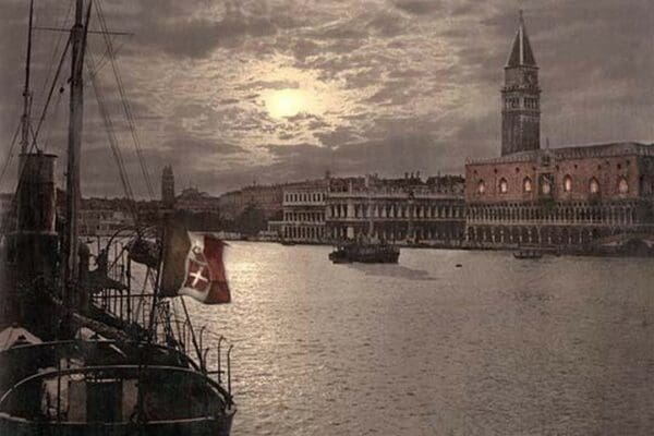 Grand Canal and Doges' Palace by moonlight