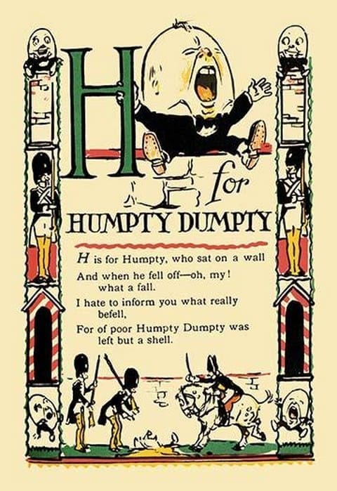 H for Humpty Dumpty by Tony Sarge - Art Print