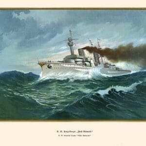 H.M. Armored Cruiser 'Prince Bismarck' by G. Arnold - Art Print