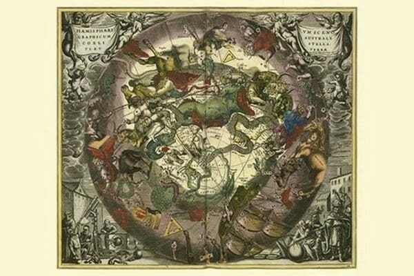 Haemisphaerium Sceno Graphicum Australe by Andreas Cellarius - Art Print