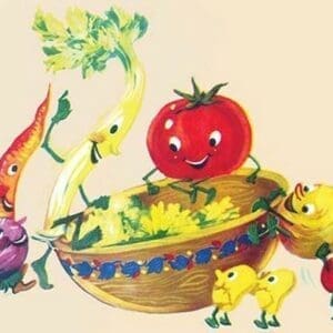 Happy Vegetables in the Bowl - Art Print