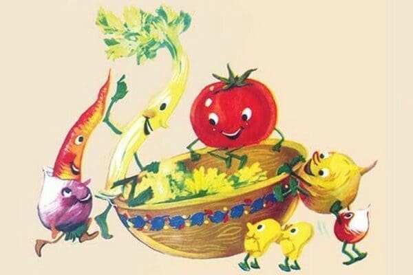 Happy Vegetables in the Bowl - Art Print