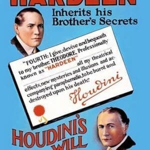 Hardeen inherits his brother's secrets by Carey and Sons Lith. - Art Print