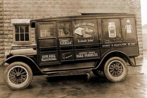 Harry H. Redfearn & Co. Delivery Truck - Good Luck Evaporated Milk & Cheese - Art Print