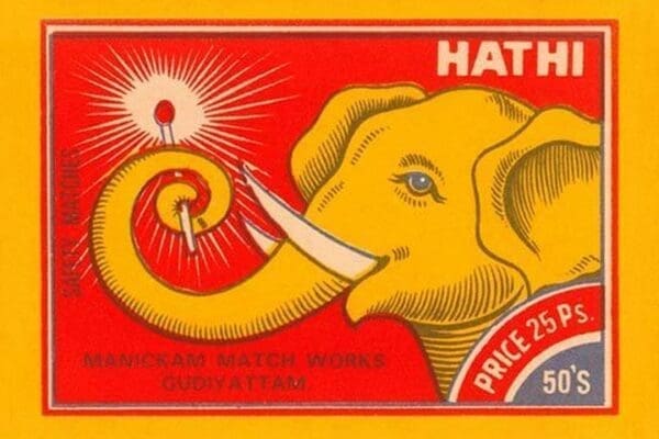 Hathi Match Box Label- Art Print