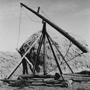 Hay Derrick by Dorothea Lange - Art Print