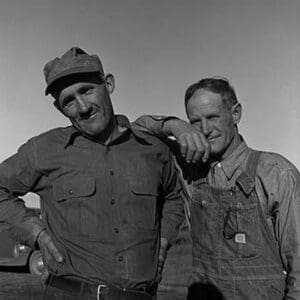 Heads of families on the Mineral King cooperative farm. by Dorothea Lange - Art Print