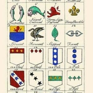 Heraldry - Charges by Hugh Clark #4 - Art Print