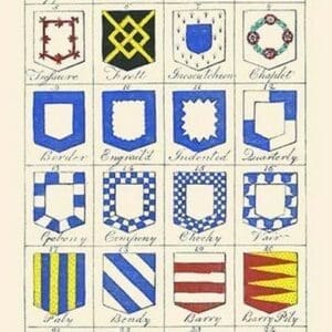 Heraldry Sub-Ordinaries by Hugh Clark - Art Print