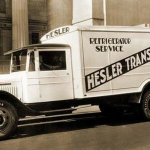 Hesler Transfer Co. Delivery Truck with Refrigerator Service - Art Print