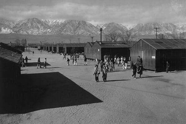 High school recess period by Ansel Adams - Art Print