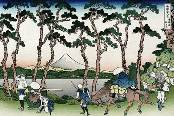 Hodogaya on the Tokaido Road by Katsushika Hokusai - Art Print