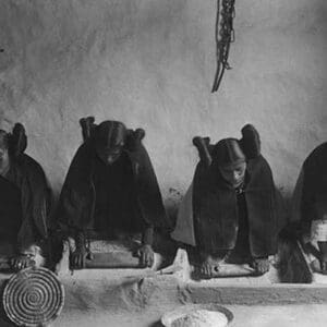 Hopi Women Knead Dough by Curtis - Art Print