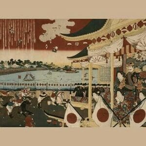 Horse Race at Ueno Park by Chikanobu - Art Print