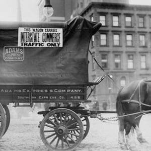 Horse & Wagon with sign saying that it is being used in Interstate Commerce Only - Art Print