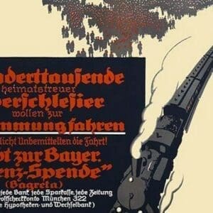 Hunderttausende heimatstreuer Oberschlesier wollen zur Abstimmung Fahren ... Gebt zur Bayer. 'Grenz-Spende' - Art Print