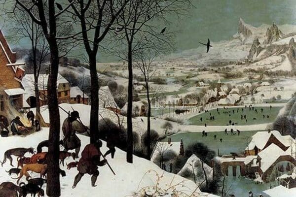 Hunters in the Snow - Detail - by Pieter the Elder Brueghel #7 - Art Print