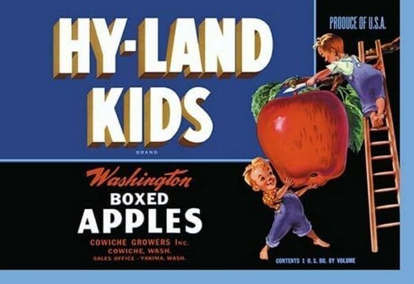 Hy-Land Kids Brand Apples - Art Print