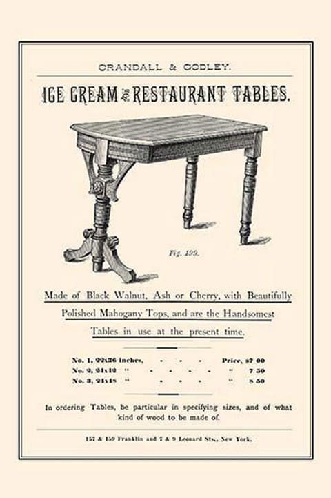 Ice Cream & Restaurant Tables - Art Print